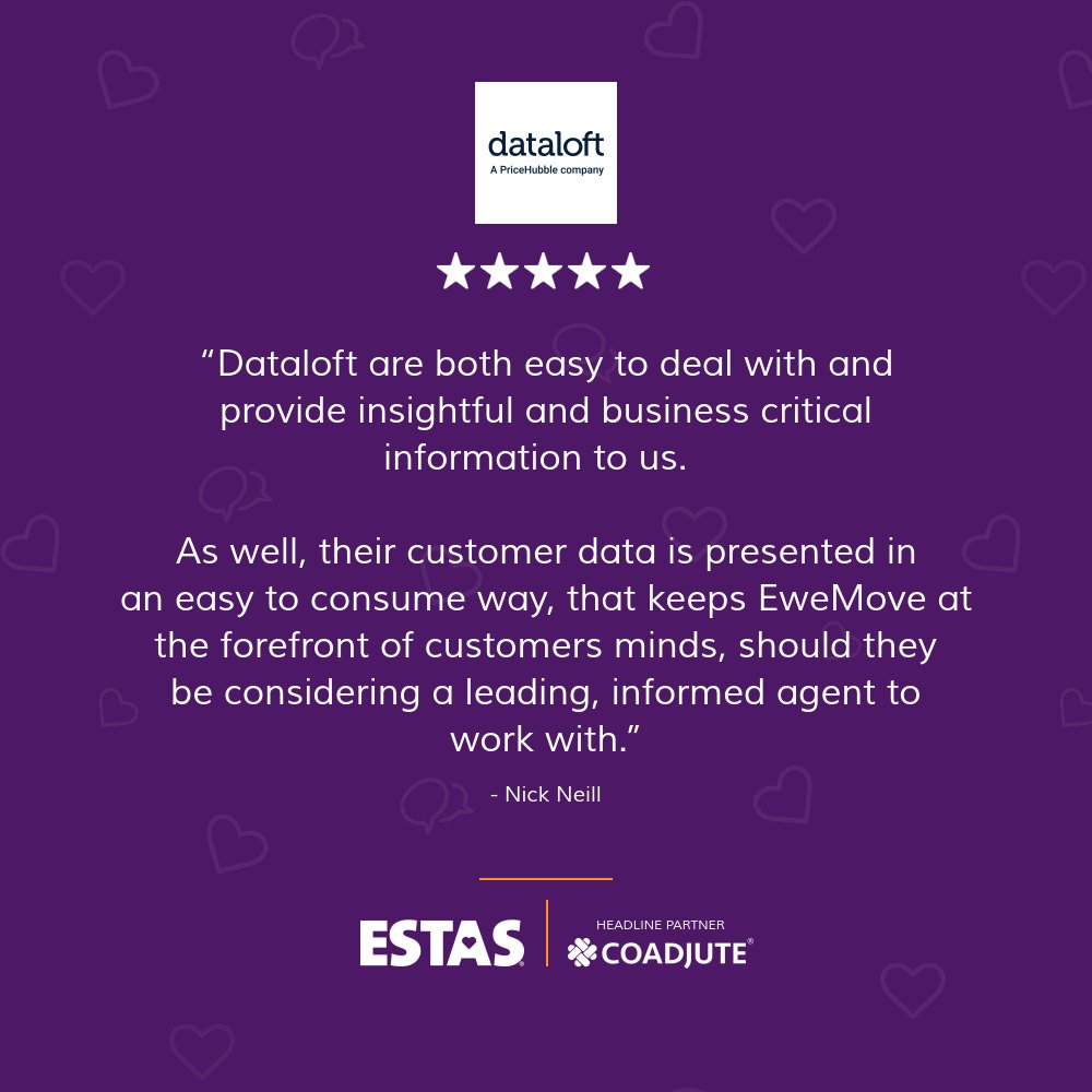 It's always good to end the week with a lovely review. Many thanks to Nick Neill from the multi-award winning estate agents, EweMove. To find out more about how we work with EweMove, visit lnkd.in/eDUBptN7 #dataloft #pricehubble #ewemove #propertymarketinsights