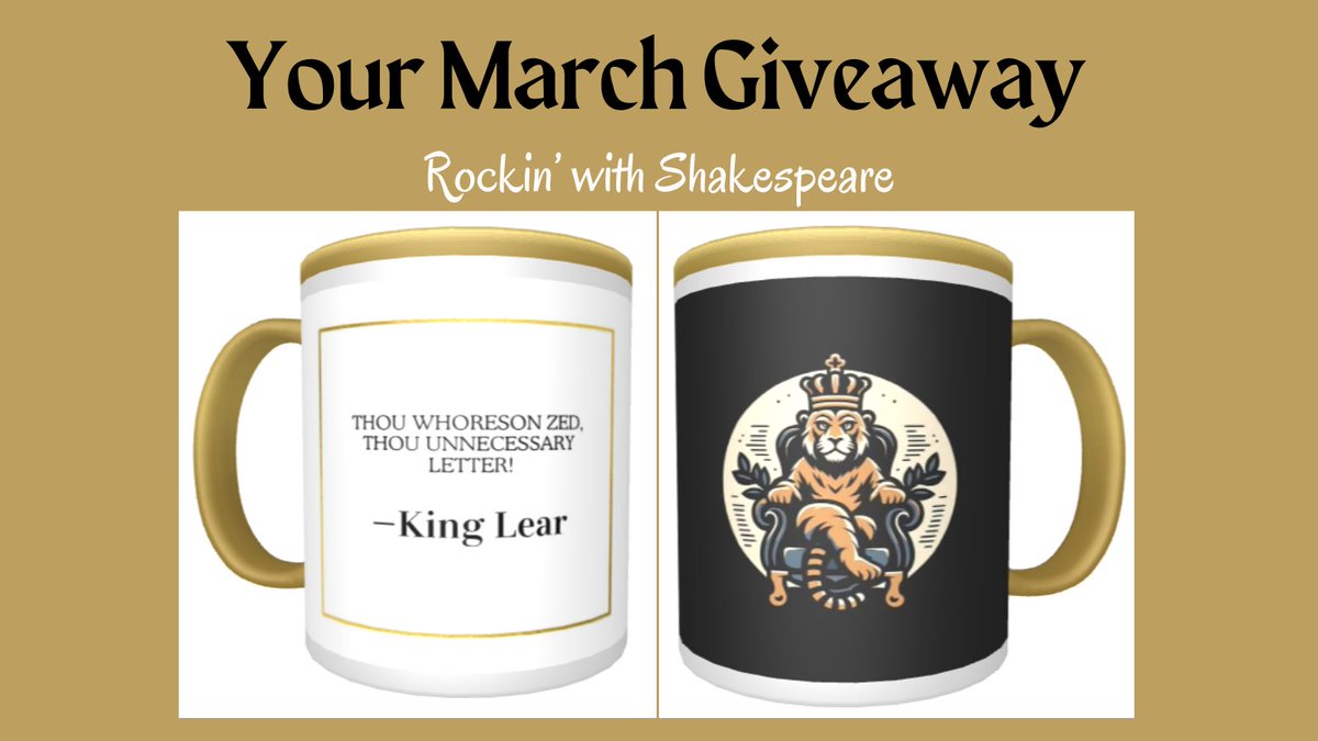 alewisauthor's tweet photo. Follow me and leave a comment to enter! So Shakespeare was slamming someone here. In two ways - one word is obvious - but the other brilliant slap - likened them to Zed - (Z) which he felt was a dumb letter. #writercommunity #Giveaway #Shakespeare   #coffeemug #blogger #readers https://t.co/p0k4PtMxPq