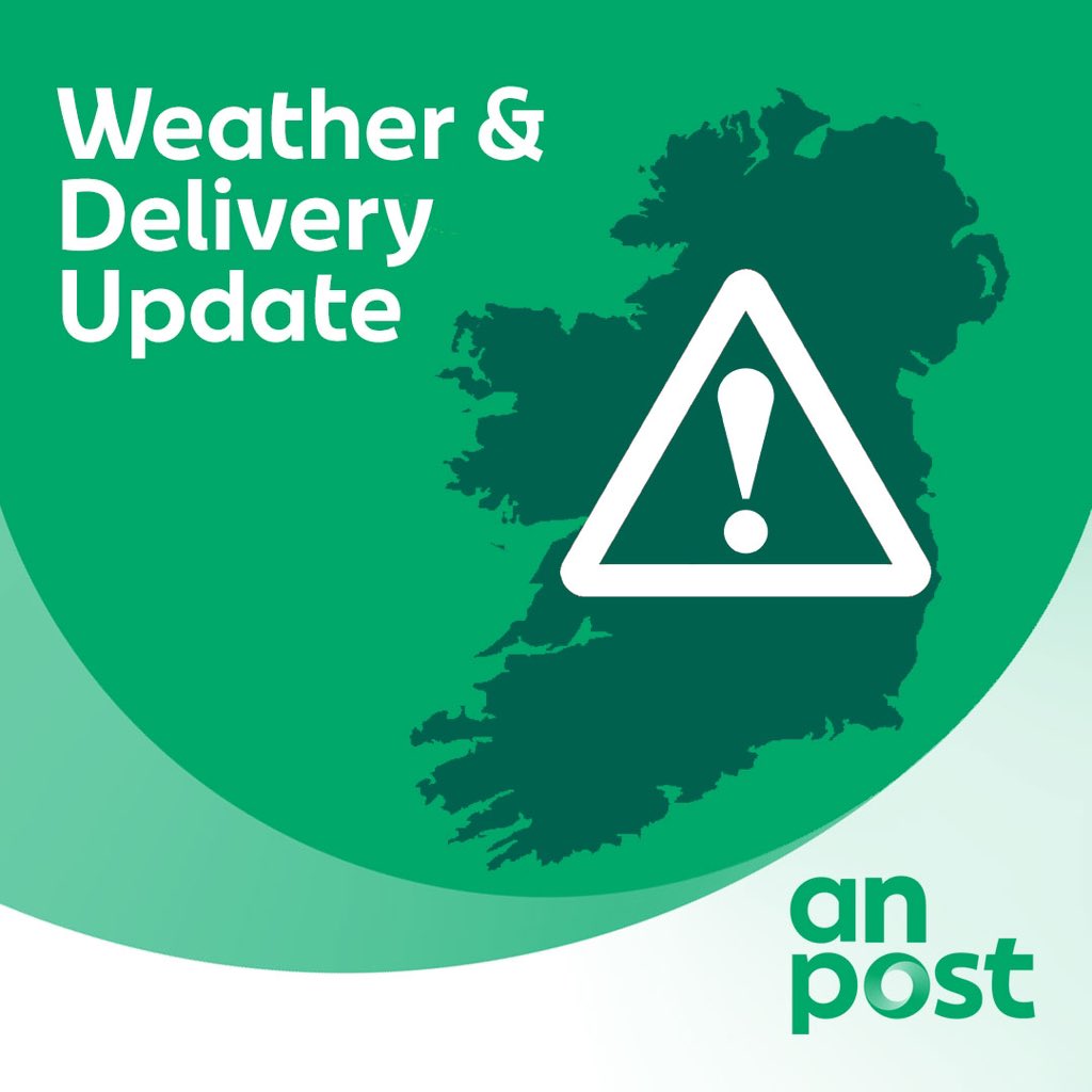 Heavy localised snowfall is causing difficulties in some parts of the country. An Post will make every effort to deliver letters and parcels to customers where it is safe for staff to do so and, where possible, arranging deliveries tomorrow (Saturday) in affected areas.