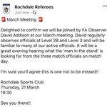 Photo by Rochdale Referees (@rochdalerefs)