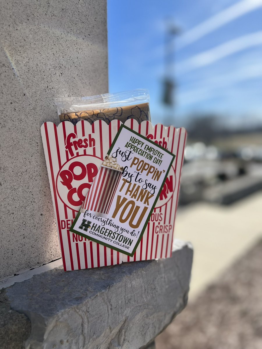hagerstowncc's tweet photo. Happy #EmployeeAppreciationDay to everyone who makes HCC a great place to be!🍿💚 

#hccnow https://t.co/uZYtkiT20I