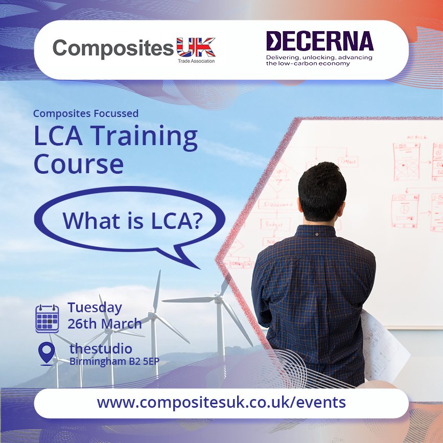 🙋‍♀️ Have you been wondering .......... What is LCA? And what isn’t LCA? 👉 Then this 1 day course is for you! Book your place NOW! Spaces are limited and for Composite UK Members Only! 📅 Tuesday 26th March 📍 thestudio, Birmingham For more details: lnkd.in/eA5DvFdm
