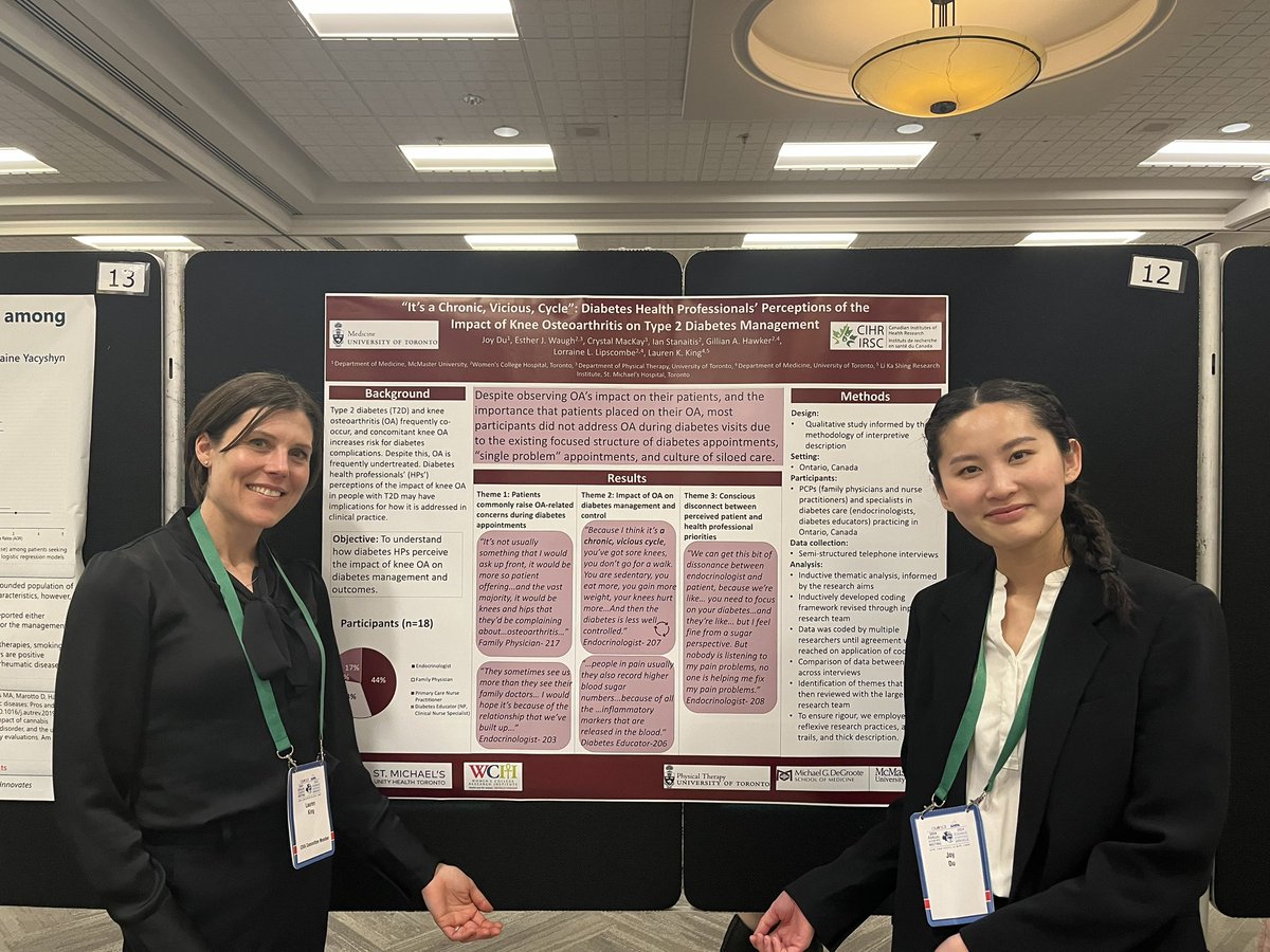 UofT Rheumatology (@uoftrheum) on Twitter photo Poster presentation <a href="/CRASCRRheum/">CRA SCR</a> #ASM24 by medical student Joy Du (supervisor <a href="/Lauren_King_/">Lauren King</a> <a href="/UnityHealthTO/">Unity Health Toronto</a>). Qualitative analysis to understand perspectives of health professionals around perceived impacts of knee osteoarthritis in people living with type 2 diabetes. Poster presentation <a href="/CRASCRRheum/">CRA SCR</a> #ASM24 by medical student Joy Du (supervisor <a href="/Lauren_King_/">Lauren King</a> <a href="/UnityHealthTO/">Unity Health Toronto</a>). Qualitative analysis to understand perspectives of health professionals around perceived impacts of knee osteoarthritis in people living with type 2 diabetes.
