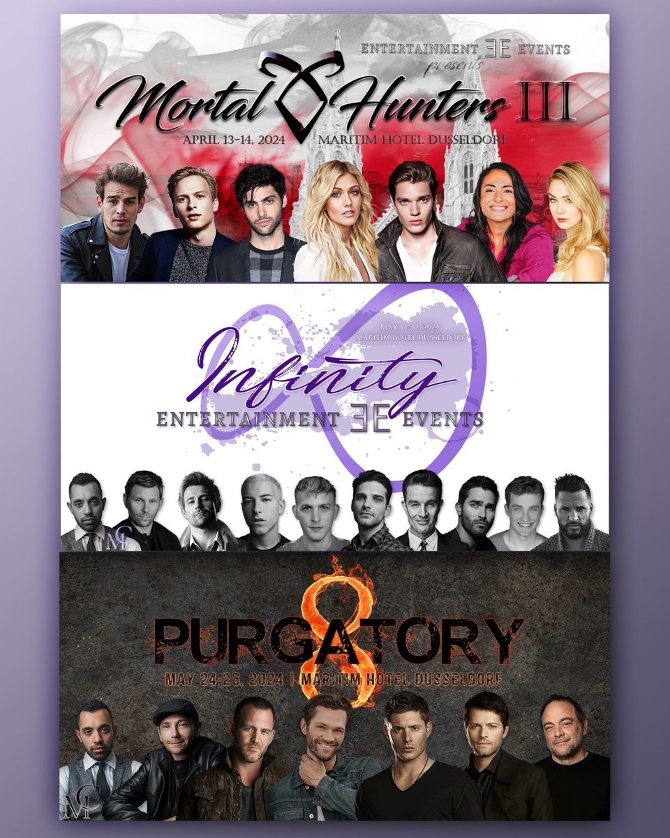 Entertainment Events Conventions 2024 at Maritim Hotel Düsseldorf in Germany! Mortal Hunters 3 ➰ April 13-14, 2024 Infinity Convention ∞ May 11-12, 2024 Purgatory 8 🔥 May 25-26, 2024 Tickets & more: linktr.ee/ent.events