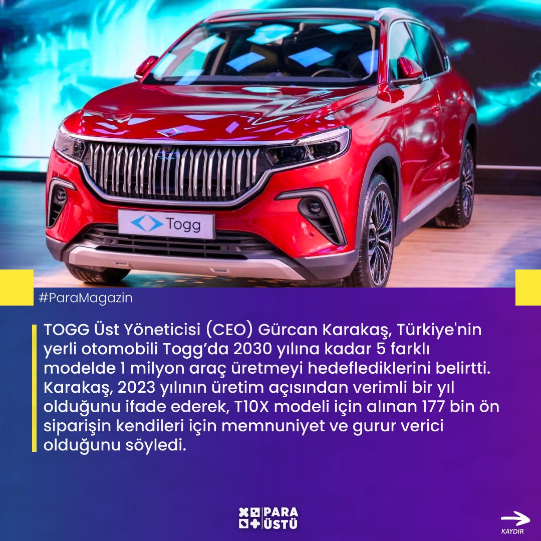 paraustutv's tweet photo. 📰 ParaMagazin’de bu hafta!

🚙 TOGG’dan 5 farklı modelde 1 milyon araç
💰 Bitcoin 60 bin dolar üzerinde
💵 HSBC tahmini: 33 dolar/TL
📉 İstanbul’da enflasyon

#paraüstü #paramagazin #TOGG #Bitoin #dolar #türklirası #İstanbul #enflasyon https://t.co/QkxpDS3STL