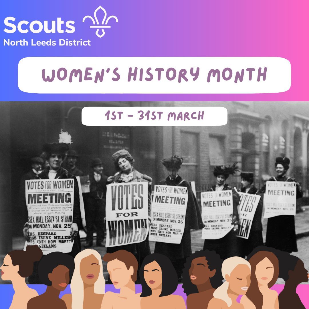join us in celebrating Women's History Month in Scouting! Throughout March, we honor women who have shaped the scouting movement. Let's recognize their achievements, leadership, and impact in guiding future generations. Together, let's inspire and empower the leaders of tomorrow!