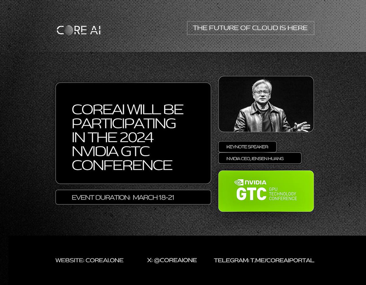 𝗠𝗘𝗘𝗧𝗜𝗡𝗚 𝗨𝗣 𝗪𝗜𝗧𝗛 CORE AI TEAM

Over at CoreAI, we’ve always relished the opportunity to continue to strengthen our network in and around leading tech innovators which is why we are excited to announce our participation in the 2024 <a href="/NVIDIAGTC/">NVIDIA GTC</a> conference, happening