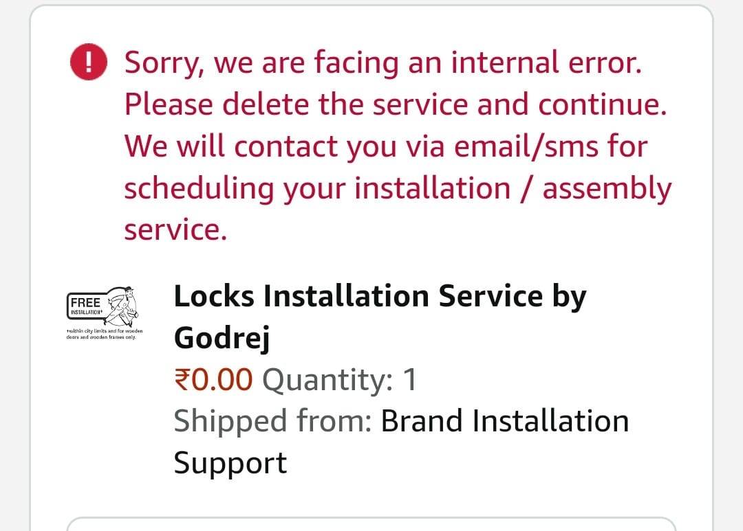 Dear <a href="/GodrejAppliance/">Godrej Appliances</a> bought your smart lock from <a href="/amazonIN/">Amazon India</a>. The order mentioned that the service team will contact us for installation. It's been over 72 hours and I'm still waiting to hear from you. Even raised a complaint and nothing so far! Please help!