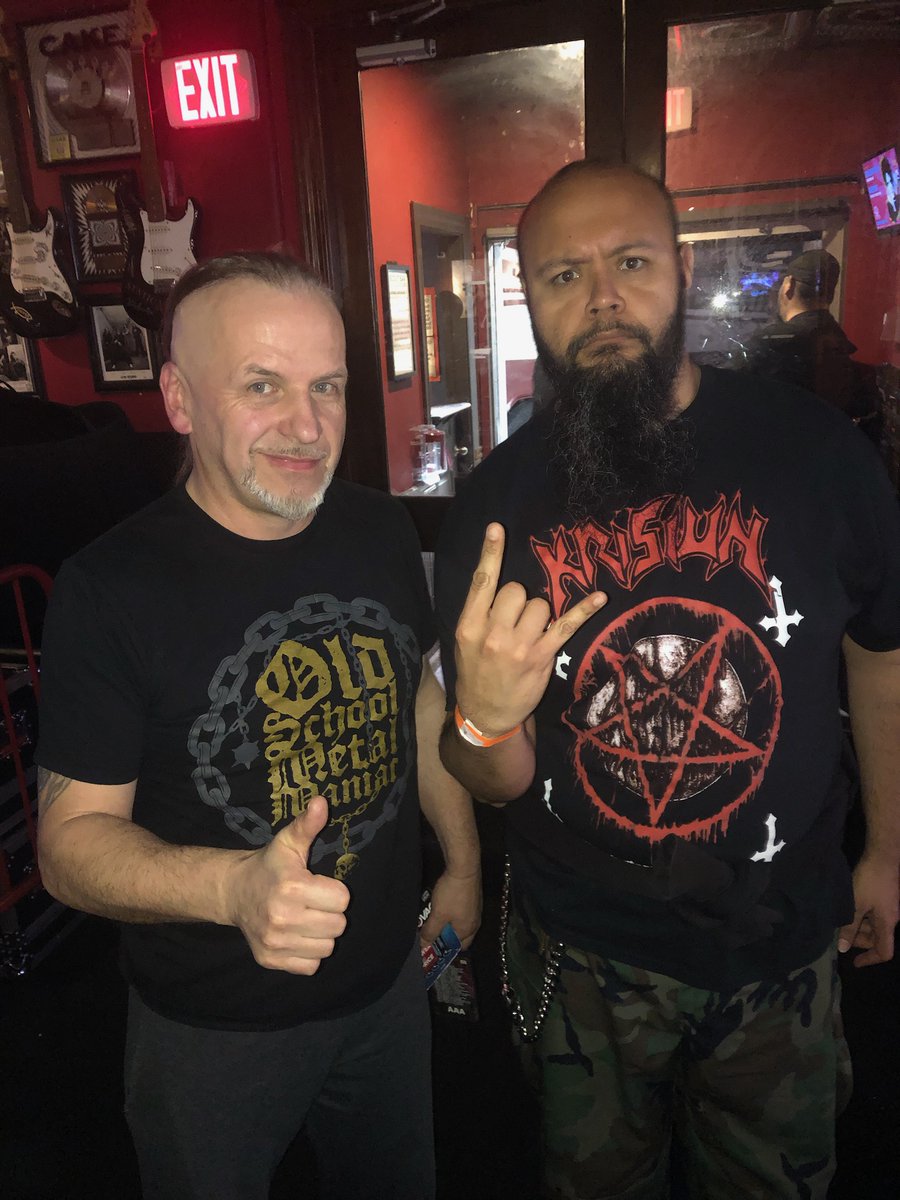 Finally got a picture with @vaderband singer/guitarist Peter, taken before the band's 40th Anniversary show of their 40th Anniversary US headlining tour in Houston, TX at @scoutbarhouston last night. 🤘