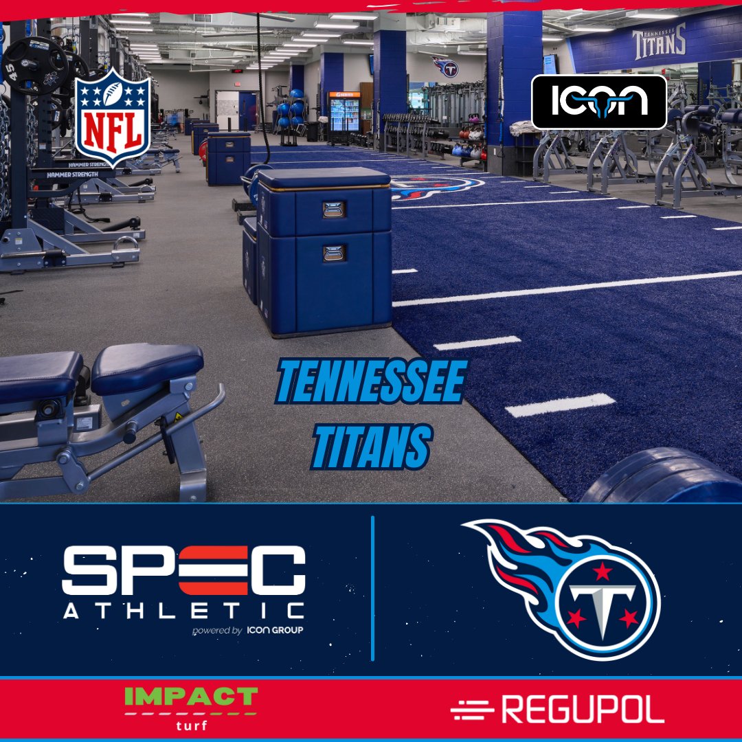 The NFL's Tennessee Titans prepare for the gridiron on Sundays with a @RegupolAmerica #AktivProRoll floor and the sick look of blue #IMPACTTurf 🏈🏈 Looking for sports flooring installation? Find your local sales rep for more info: team-icon.com/#find-a-sales-… #IconicRooms