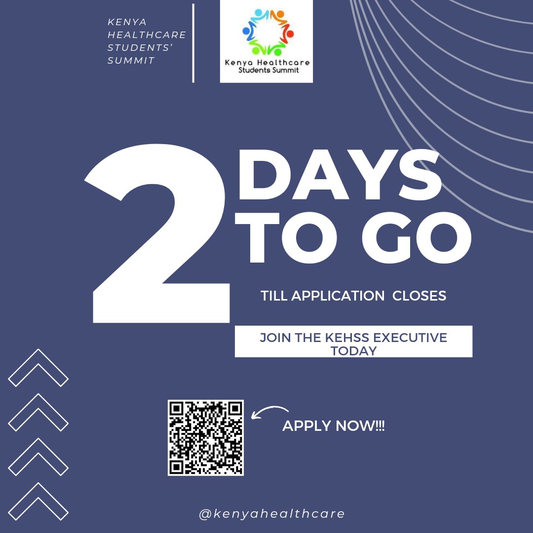 🚨Counting 2️⃣ days Till application closes‼️ Join The Kenya Healthcare Students' Summit today and unlock the door 🚪 to great opportunities. ⭐ Apply now❗ 🔗docs.google.com/forms/d/e/1FAI…