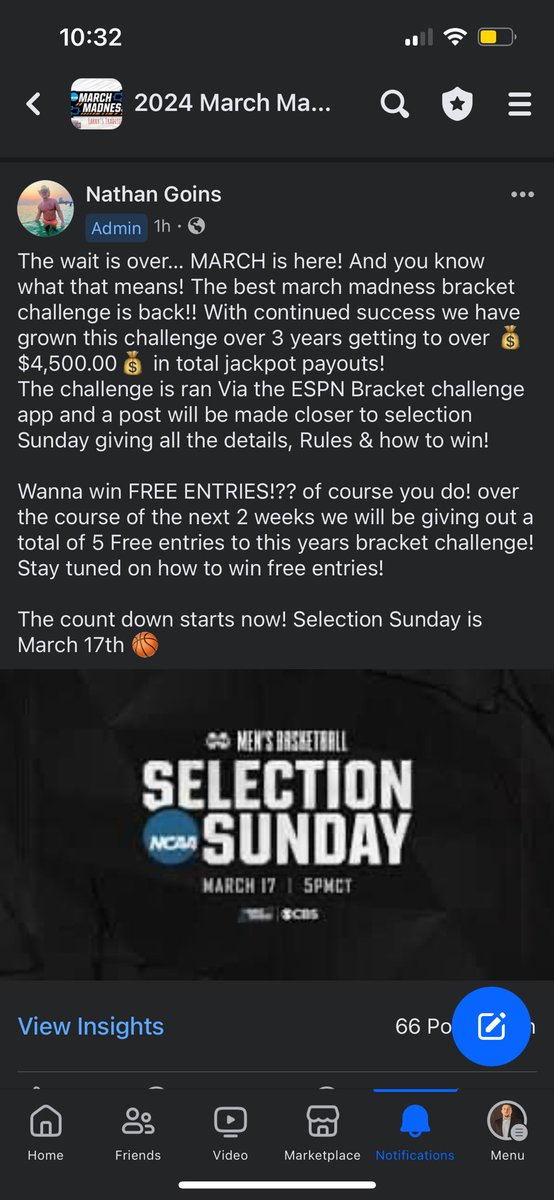 stearns_bets22's tweet photo. ‼️ MARCH MADNESS IS HERE‼️

Join our March Madness bracket challenge 🏀‼️ last yrs payout was over $4,500 let’s grow it to 10k! https://t.co/MQc2ijD9Zi