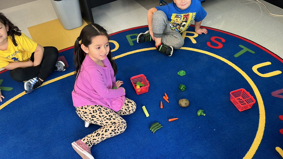 Pre K learning all about vegetables using realia. <a href="/WestSchoolLBNY/">West School</a> <a href="/evedaza91/">Dr. Evelyn Perez-Daza</a>
