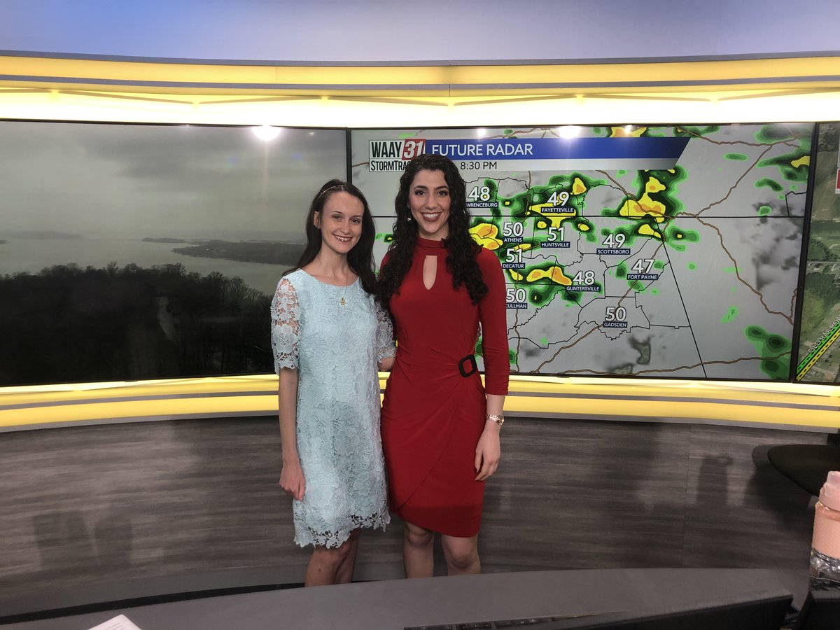 AnelloWx's tweet image. I had Katie in studio, shadowing me this morning! She is a senior Meteorology major at UAH and she wants to work on-camera after graduation! I am so impressed by her commitment and by the well-thought out questions she asked me today. Her future is bright! #ALWX  #ShadowStudent