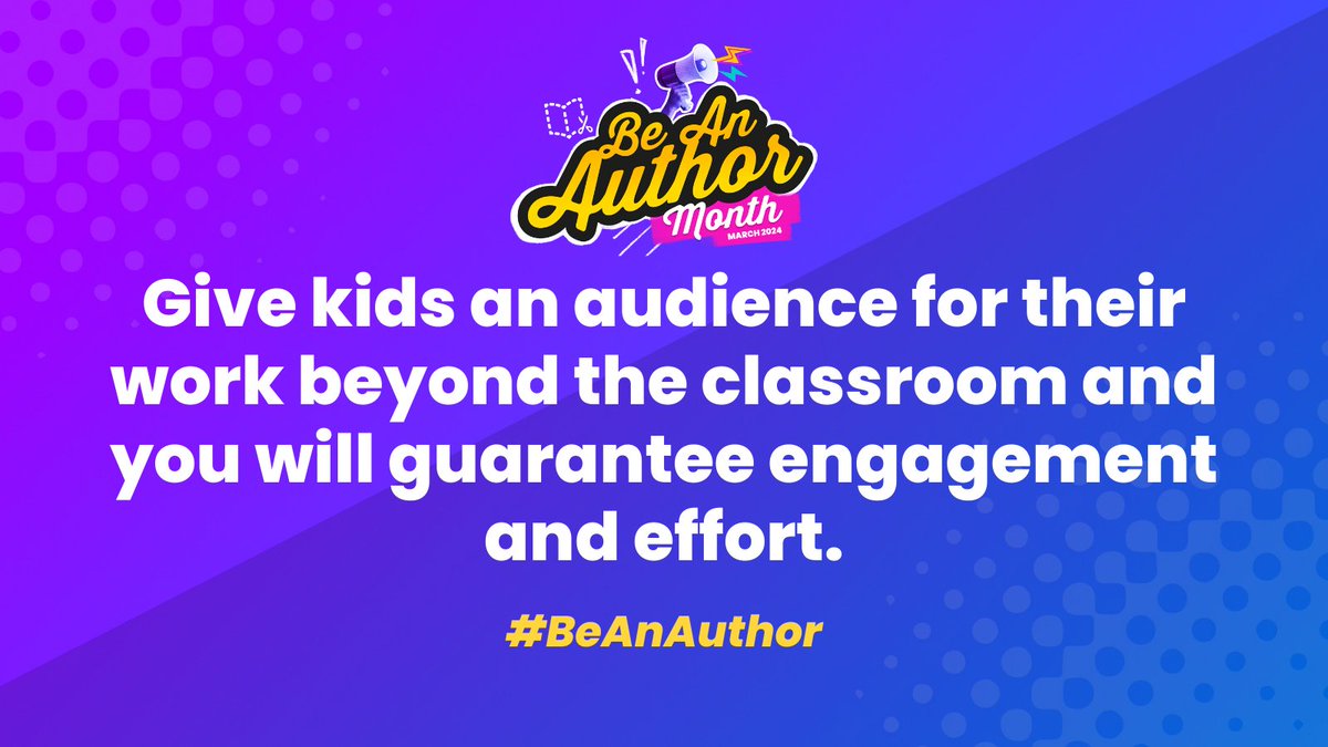 When kids create for an audience beyond the classroom, they put in more effort. (and take pride in their work) Turn your students into authors during #BeAnAuthor month. Learn more at bookcreator.com/be-an-author #BookCreatorAmbassadors