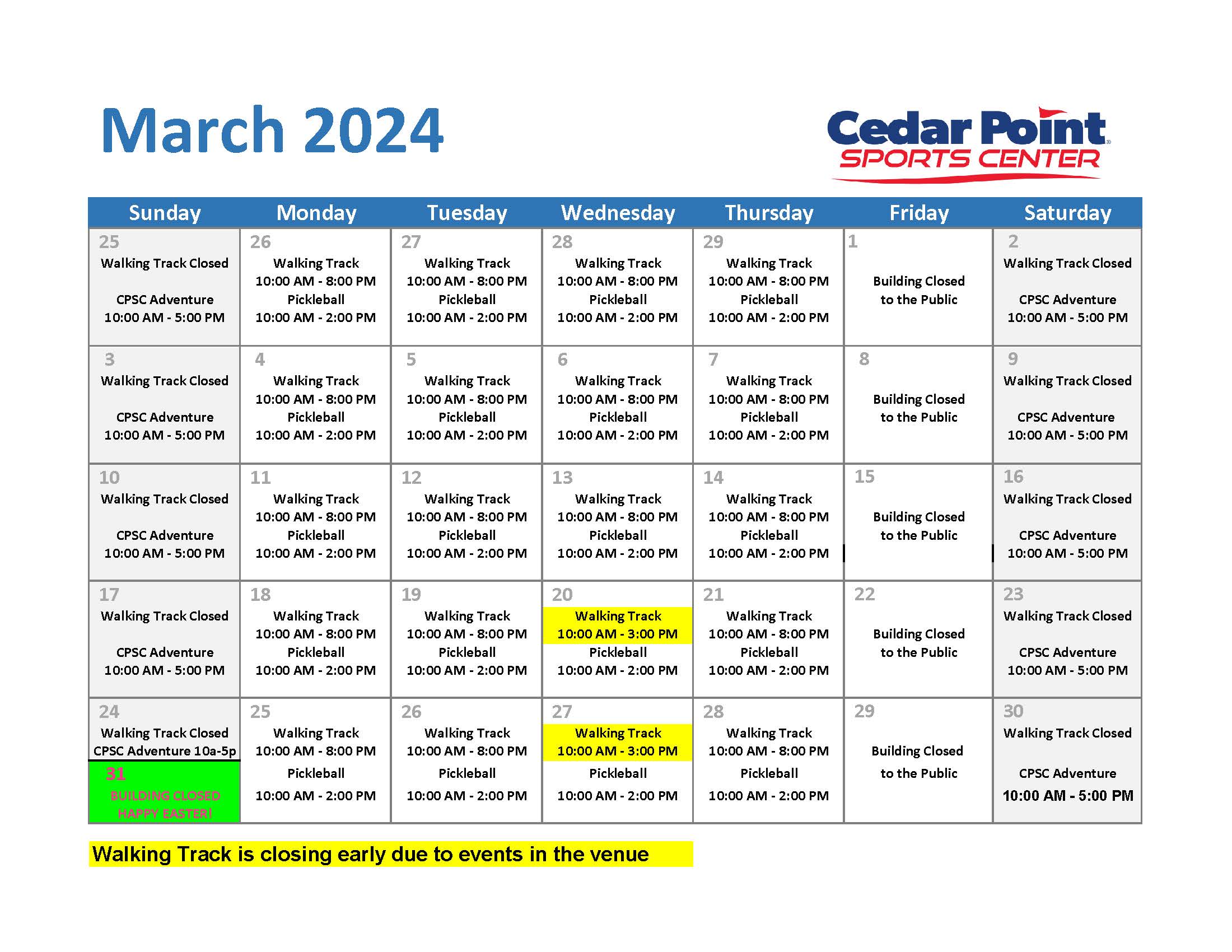 Cedar Point Sports Center on X: 