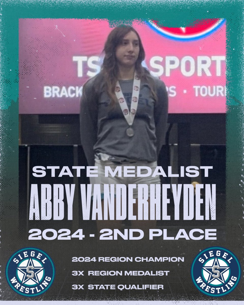 Congrats to Abby Vanderheyden. She finished runner-up becoming Siegel Girls' first finalist and highest placer! Great to see you finish your senior season strong! Proud of you! #SWFL #SiegelStrong #HardWorkPaysOff @SiegelAthletics @StarsWCTN @SeWrestle @WrstleLikeAGirl