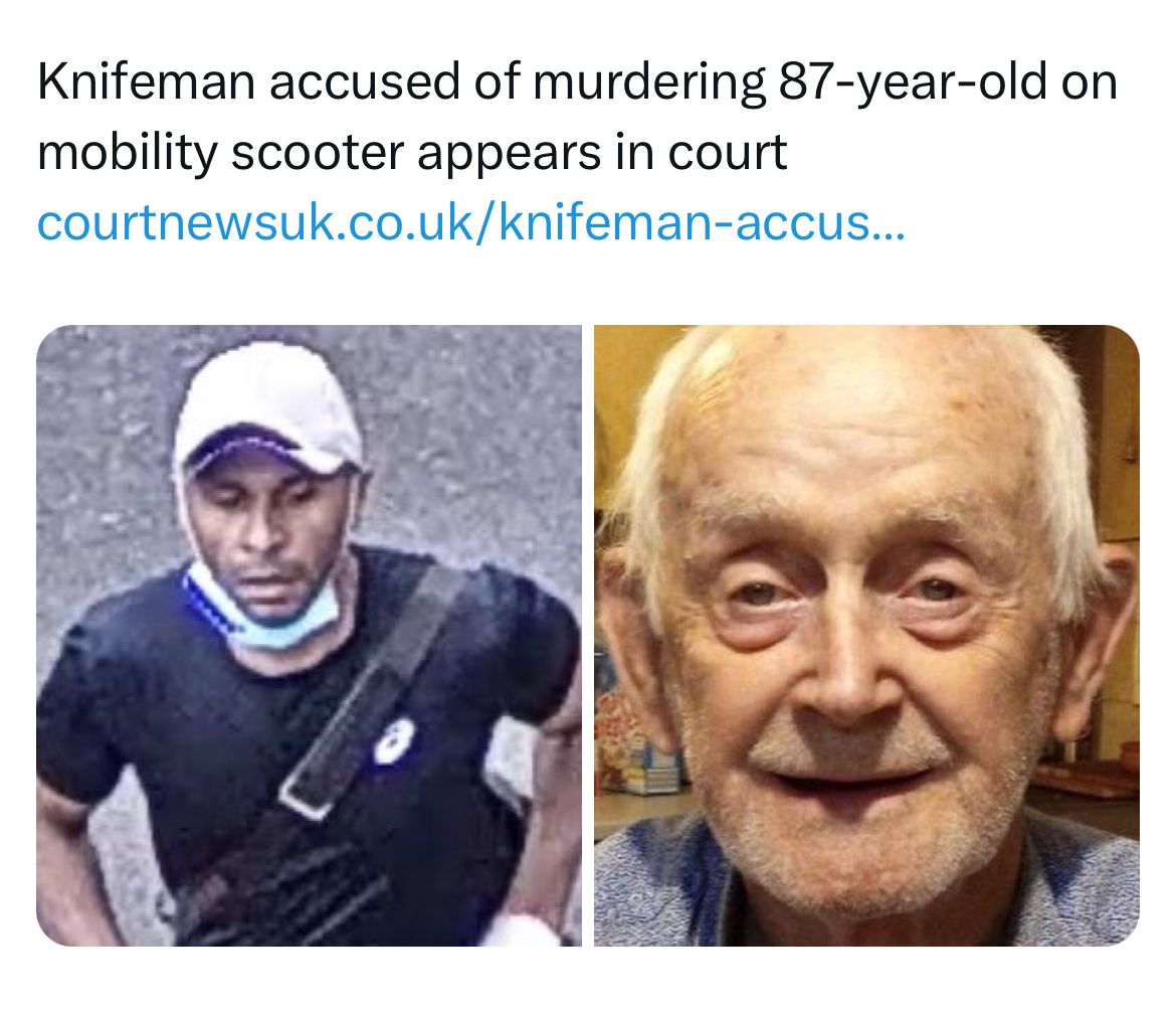 Anyone remember 87 year old Thomas O’Halloran? 

Mr O’Halloran was brutally stabbed & left to bleed to death while out on his mobility scooter busking in Greenford. 

Lee Byer appeared at the Old Bailey today via video link. the trial has now been delayed until April 2024…