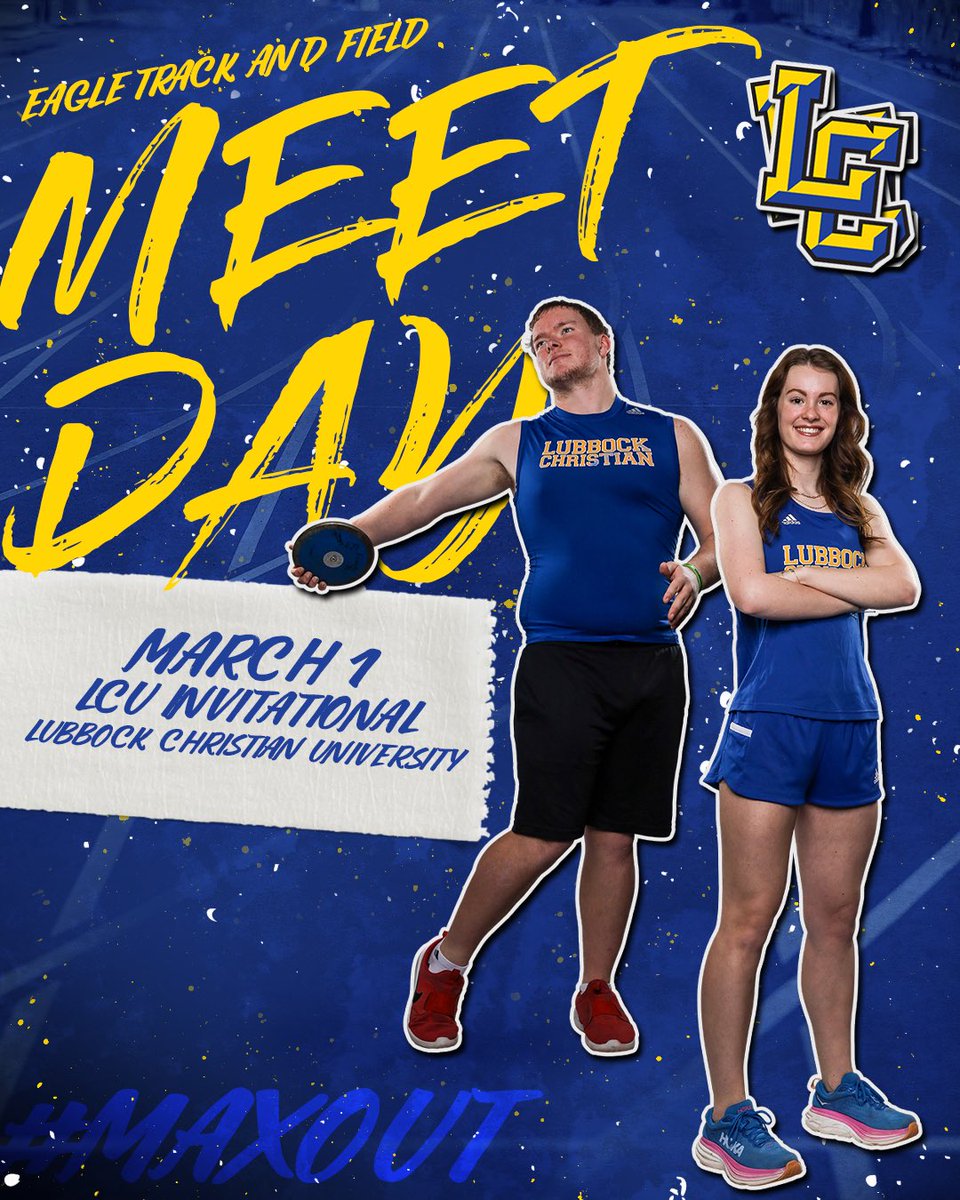 LCHSEagles's tweet photo. 👟T&F | MEET DAY!!
⭐️LCU invitational⭐️
📍Lubbock Christian University
⏰ 12:30pm: Field events & 3200m
⏰ 2pm: Running Finals begin
@LCUCHAPS @LCTRACK
#lctrackandfield #lchseagles🦅 #MAXOUT https://t.co/txpY0P7C4U