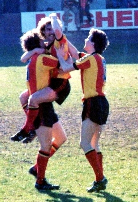 #PartickThistle v Dundee United April 1980, Ian McDonald celebrates scoring for the Jags. Game ended 2-2.