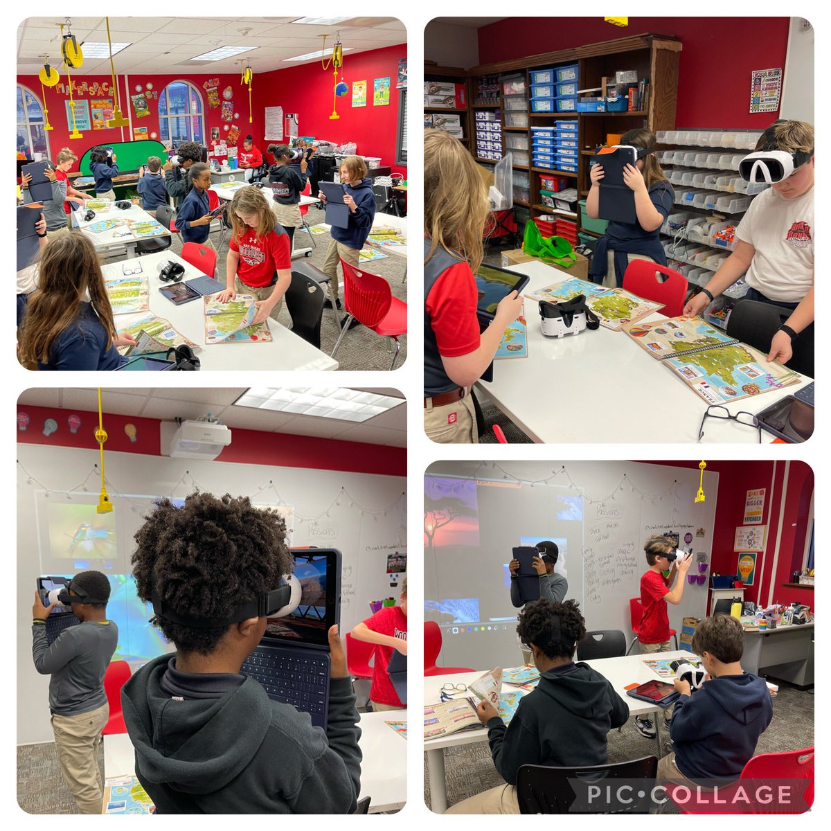 We’re visiting the Grand Canyon, New York, Italy, Brazil and many other places today using VR Atlas! Thanks @Natalie_STEAM and @TeacherTammyF for this fun lesson before we head out on Spring Break! #woodwardway @WoodwardAcademy