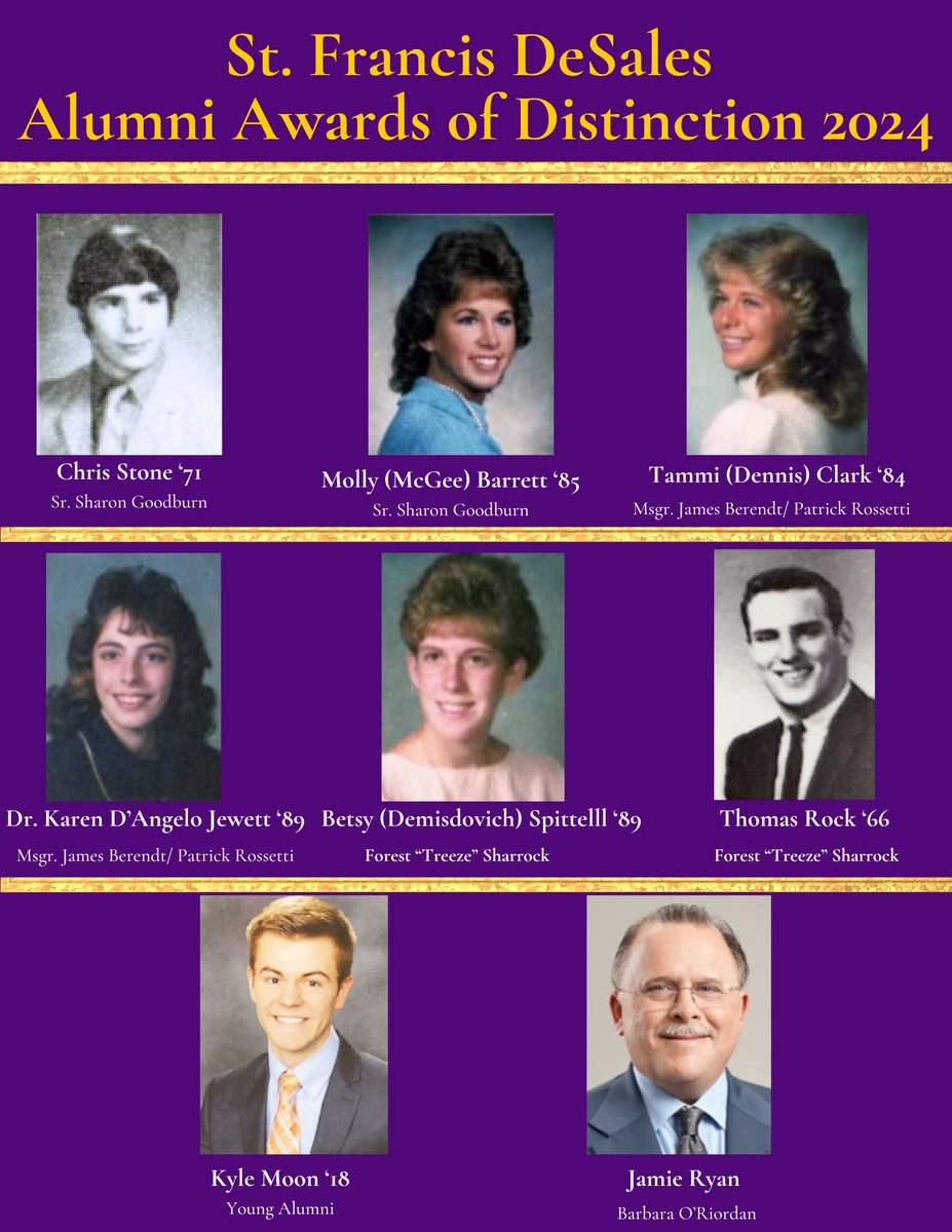 Recipients of the 2024 Alumni Awards of Distinction!

Alumni Award recipients, as well as the 2024 Athletic Hall of Fame inductees will be recognized at "An Evening of Distinction'' on Saturday, May 18th! Be on the lookout for ticket information in the coming weeks.