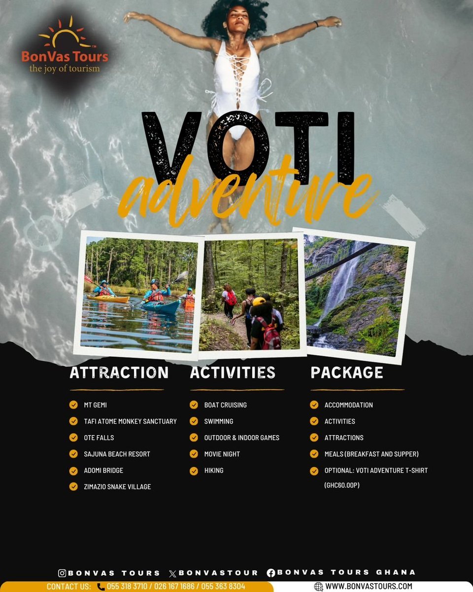 BonvasTour's tweet photo. Prepare yourself for a rich taste of love and adventure. 
Join us for a trip to the Volta Region from 29th March - 1st April 2024

Exclusive games by @Games_plugg are available for Voti Adventure 
You can’t afford to miss this!!!!

Book Now 055 318 3710 https://t.co/p41FraIjDy