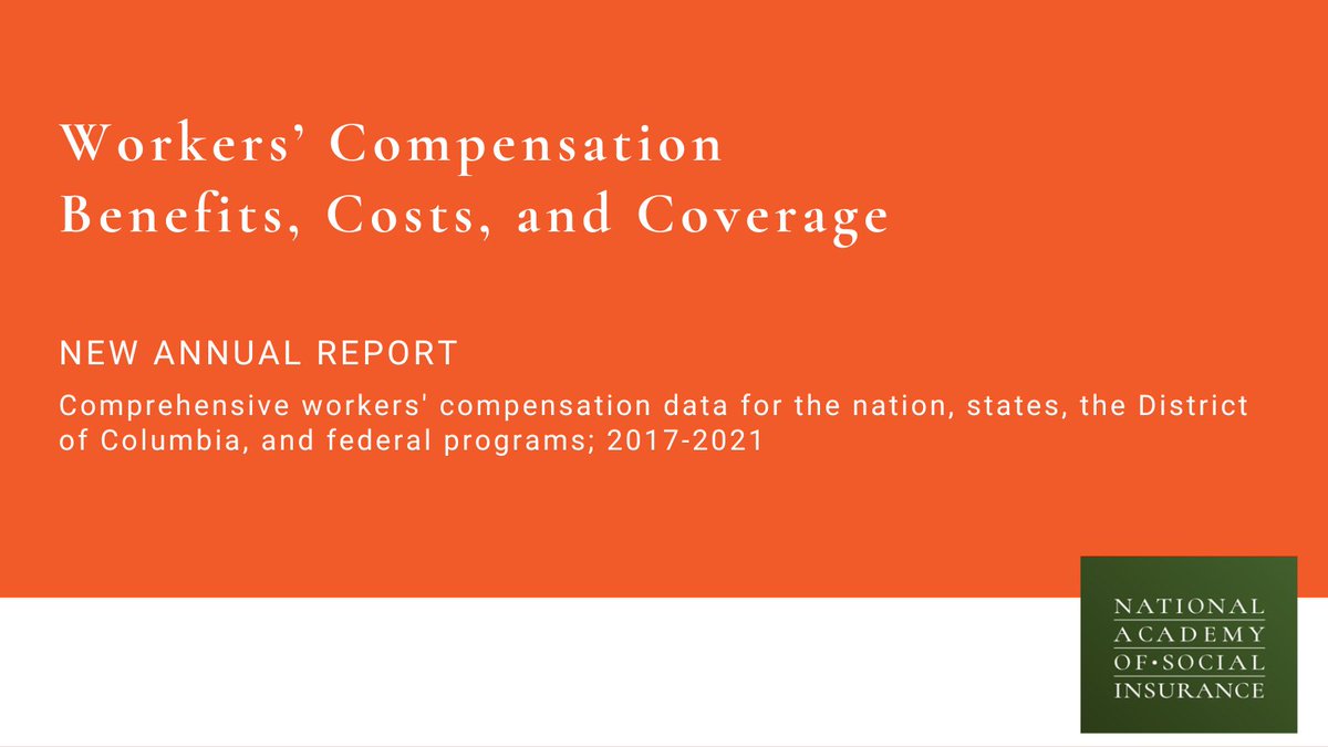 Workers' Compensation Report Release: The second annual report to cover the COVID-19 pandemic period, which permits an early understanding of the adaptation of workers’ compensation to the pandemic and general reversions to pre-pandemic trends. nasi.org/research/worke…