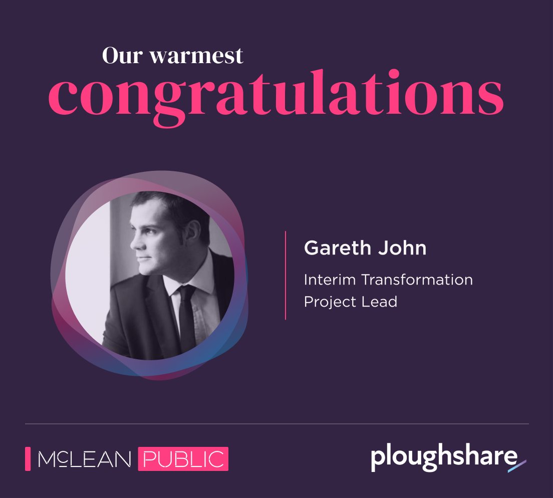 Great to work with Ploughshare again on the appointment of their Interim Transformation Project Lead. Congratulations Gareth on your appointment! #ploughshare #interimmanagement #transformation #innovation #equalityanddiversity #projectmanagement