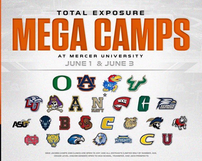 🚨More schools have signed on to come and evaluate all the great talent that will be in Macon this June! Don’t miss out this summer being in front of all these eyes! #RoarTogether
