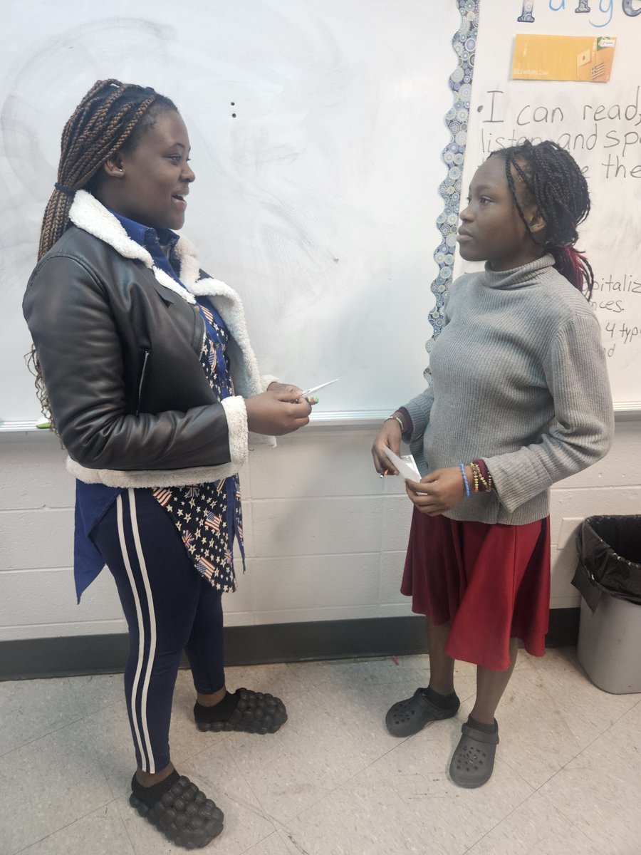 MrsCova_WES's tweet photo. We love strategies that lead to collaboration! In one class, students did "Teach, Teach" to practice sentence types and end punctuation. In another class, we practiced the 3 sounds of "ed" with "Find Your Match." #TeamworkMakesTheDreamWork @GEOIntHS https://t.co/0NWgXT1bXb
