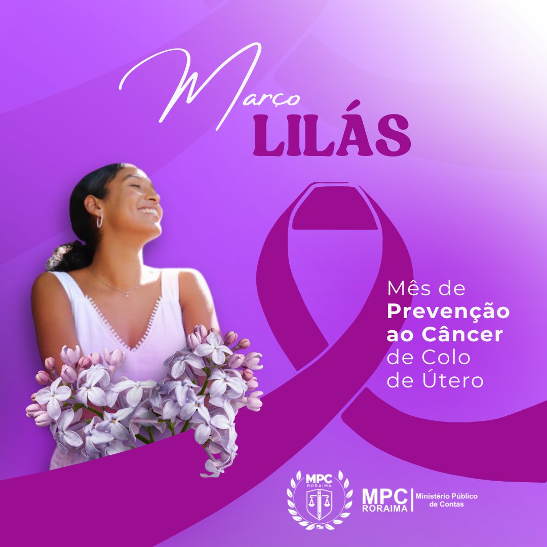 mpcroraima's tweet image. Sabemos que um gesto pode salvar vidas, por isso, o Ministério Público de Contas de Roraima (MPC-RR) apoia o #MarçoLilás pela conscientização da prevenção do câncer do colo do útero. Junte-se a nós e promova a saúde feminina! 💜 #MPCRR #MPCRoraima #SaúdeFeminina