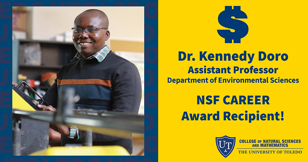 Congrats to Dr. <a href="/dorokio/">Kennedy Doro</a> <a href="/UToledo/">The University of Toledo</a> Department of Environmental Sciences, who received a prestigious NSF CAREER Award for his project: “CAREER: Electrical Signals in Soils across Terrestrial and Aquatic Interfaces”. This five-year project was funded for $680,238!  #NSFCareerAward