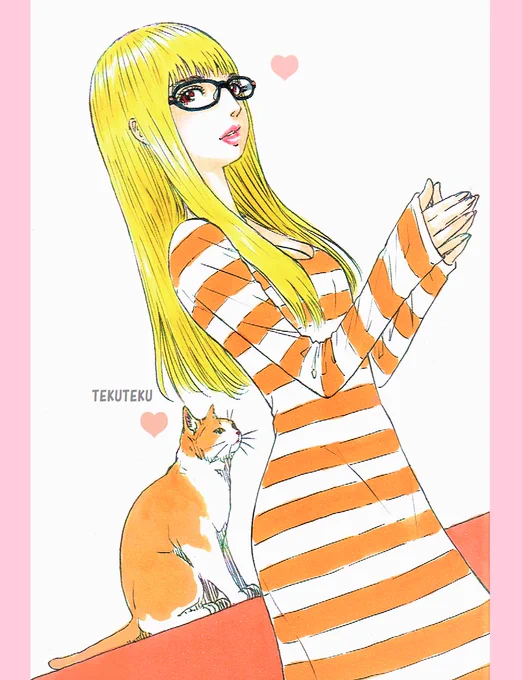 万垢になって改めて「TEKUTEKUはイラストや写真も楽しいしいいねもしてくれるし何か応援したいな～という方がいたらプロフィールのPN(ペンネーム)か題名を検索して漫画作品(有料)を読んでもらえるとオイラを支援することになるのでぜひとも～ニャー #猫好き #オリジナルイラスト 
