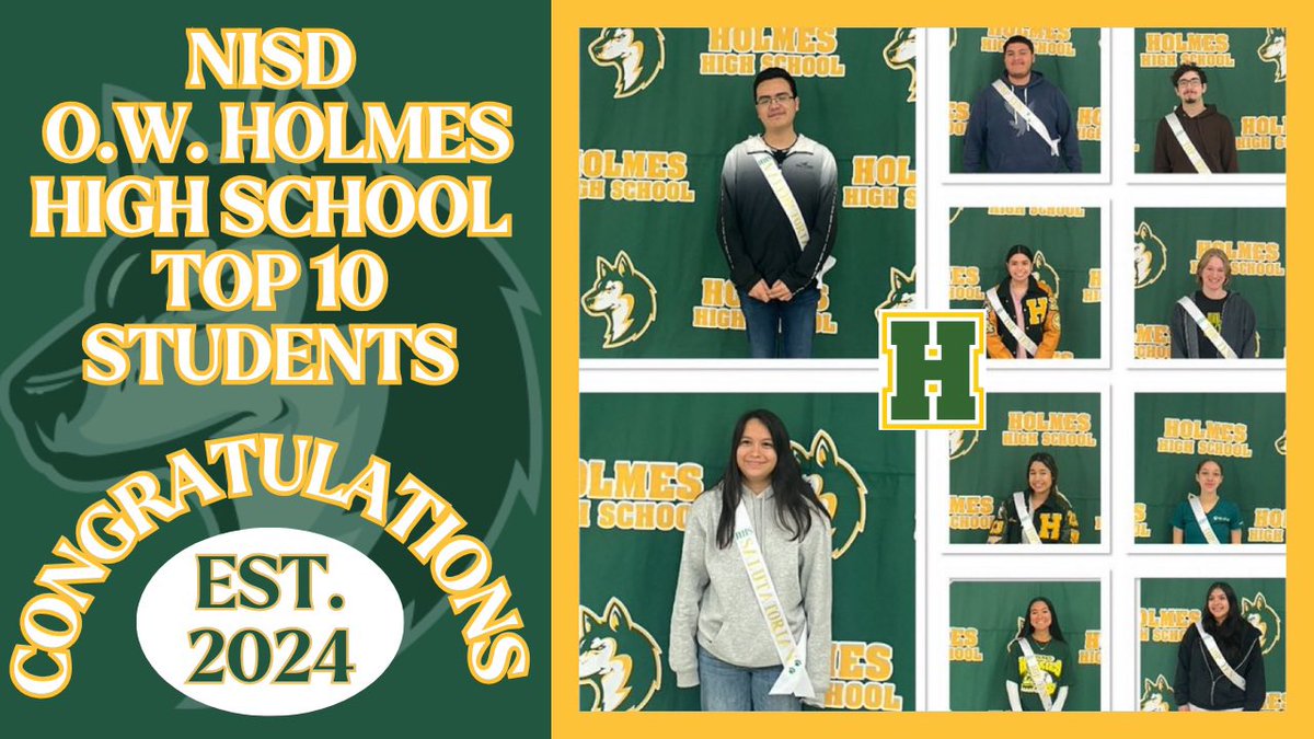 Recognizing and Introducing Holmes HS Top Ten!