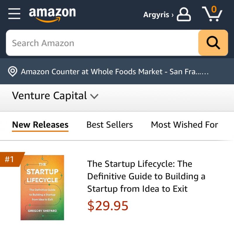 Extremely humbled by the response to The Startup Lifecycle. The title is the number one new release in multiple categories including Venture Capital and Business Research. 

Thanks to everyone who's already preordered. This is a dream years in the making. 
hubs.la/Q02mN6780