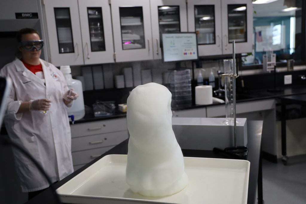 Chemistry classes have been busy this week! Mr. Poci's Dual Credit Chemistry made aspirin that they also weighed and tested for purity. Ms. Thompson's and Ms. Leonard's chemistry classes have been observing chemical reactions. #WarriorReady156