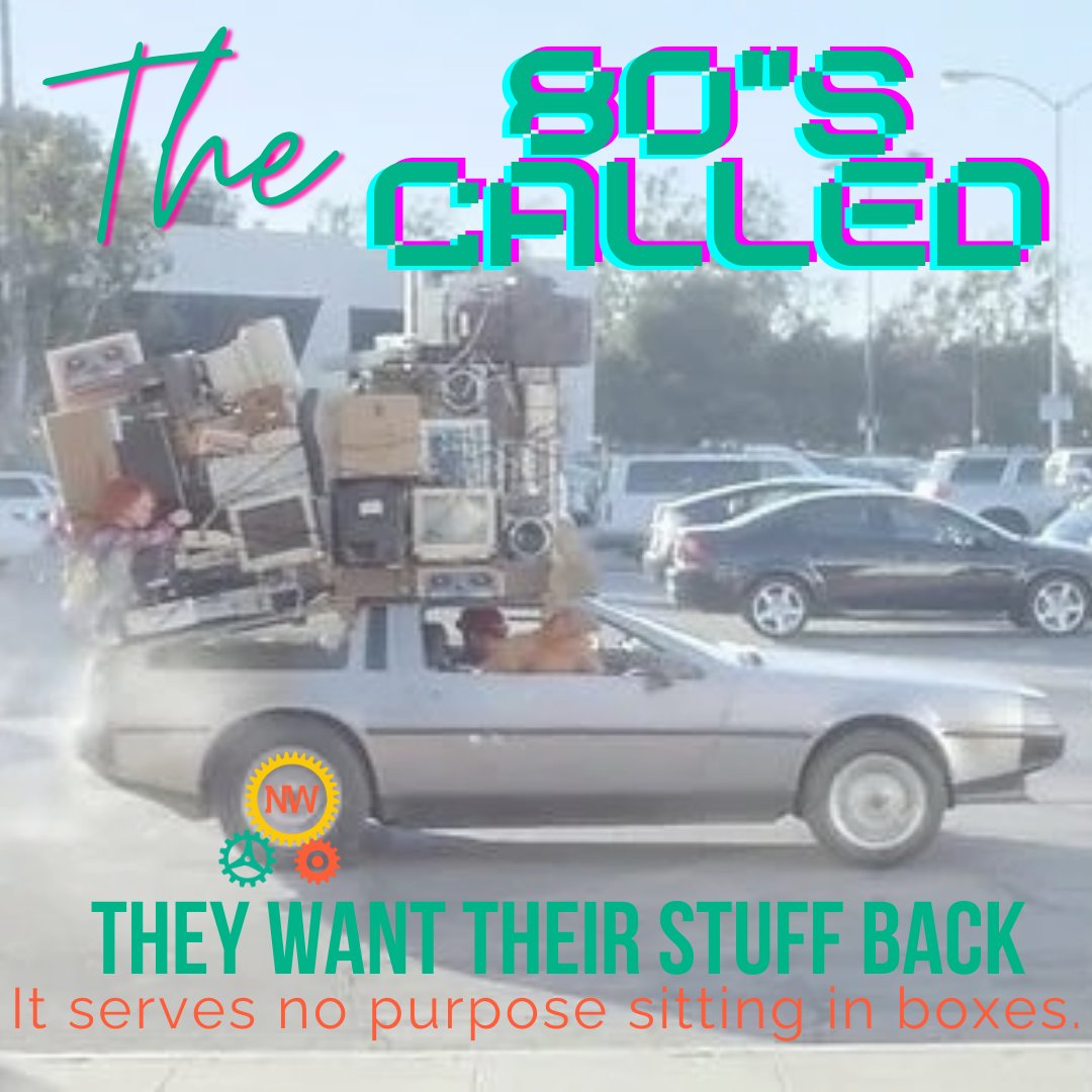 The 80's called and they want their stuff back. It serves no purpose sitting in boxes. #NeatWorks #ourtimeyourpeaceofmind #heretohelp #organization #organized #declutter  #organizer #downsize #simplify #funtipfriday