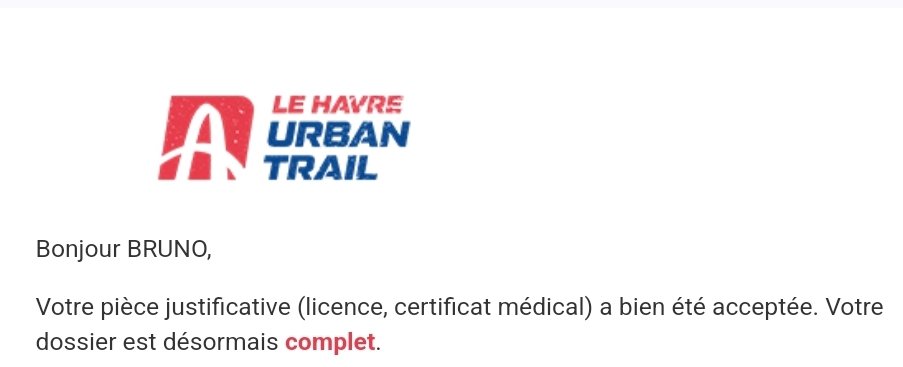 b_dsn's tweet photo. Et voilà !
Inscription au #trail #LeHavre Urban Trail #LHUT validée ! https://t.co/vOd8Zql2UK
