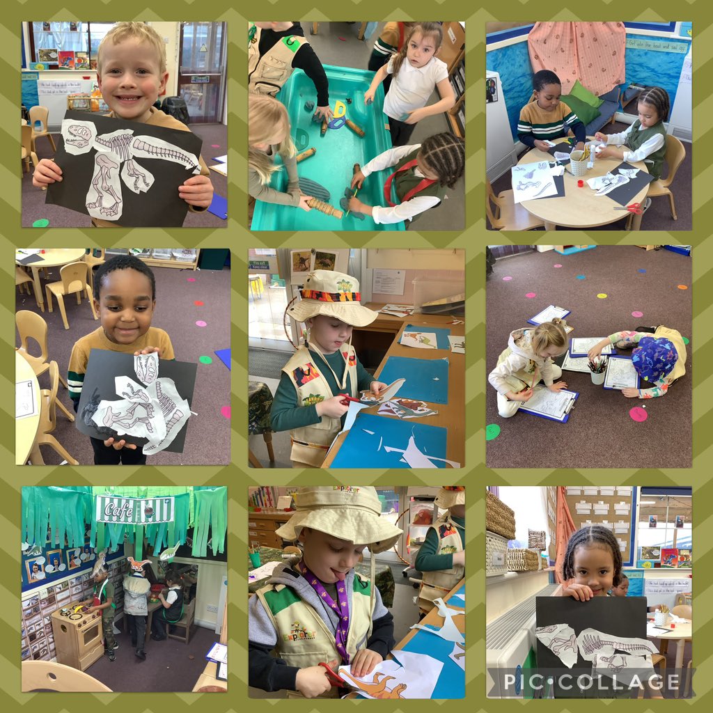 Puffins_RPI's tweet photo. Our explorers have loved the activities today! Making volcano cakes, putting together dinosaur bones, going on a dinosaur safari, travelling in a Time Machine and hunting for dinosaur eggs! 🦕🦖 @RaundsPark https://t.co/guJaoHDvuv