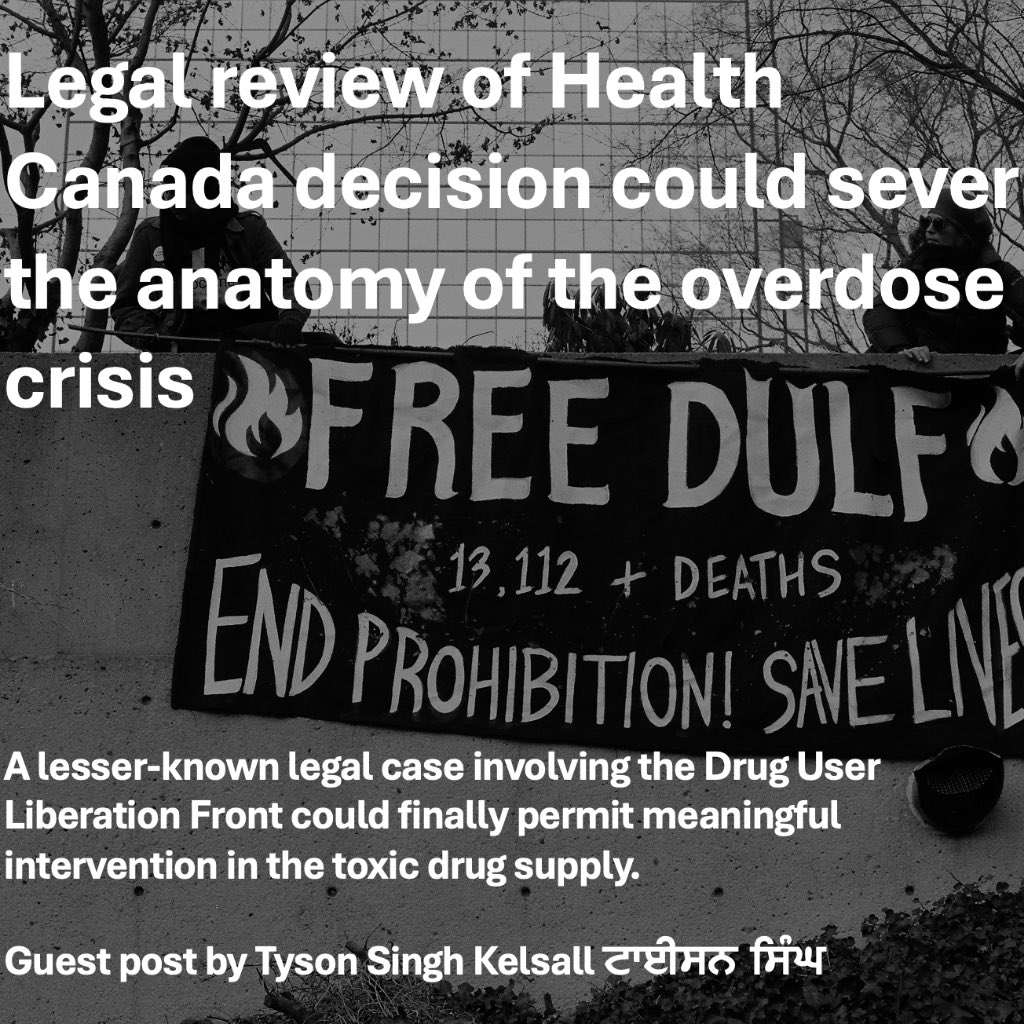 Next week, a judicial review of Health Canada's decision against DULF could sever the anatomy of the overdose crisis Full article: drugdatadecoded.ca/untitled/