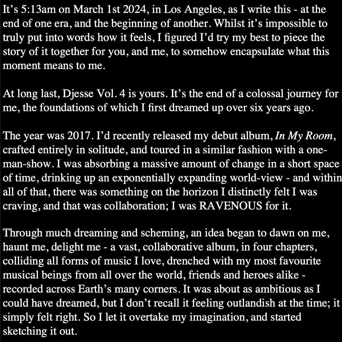 jacobcollier's tweet image. Djesse Vol. 4 is yours ♥️