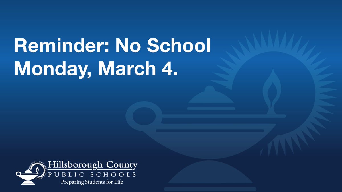 📢Reminder: Monday, March 4 is a non-student day! We'll see everyone back at school Tuesday, March 5.