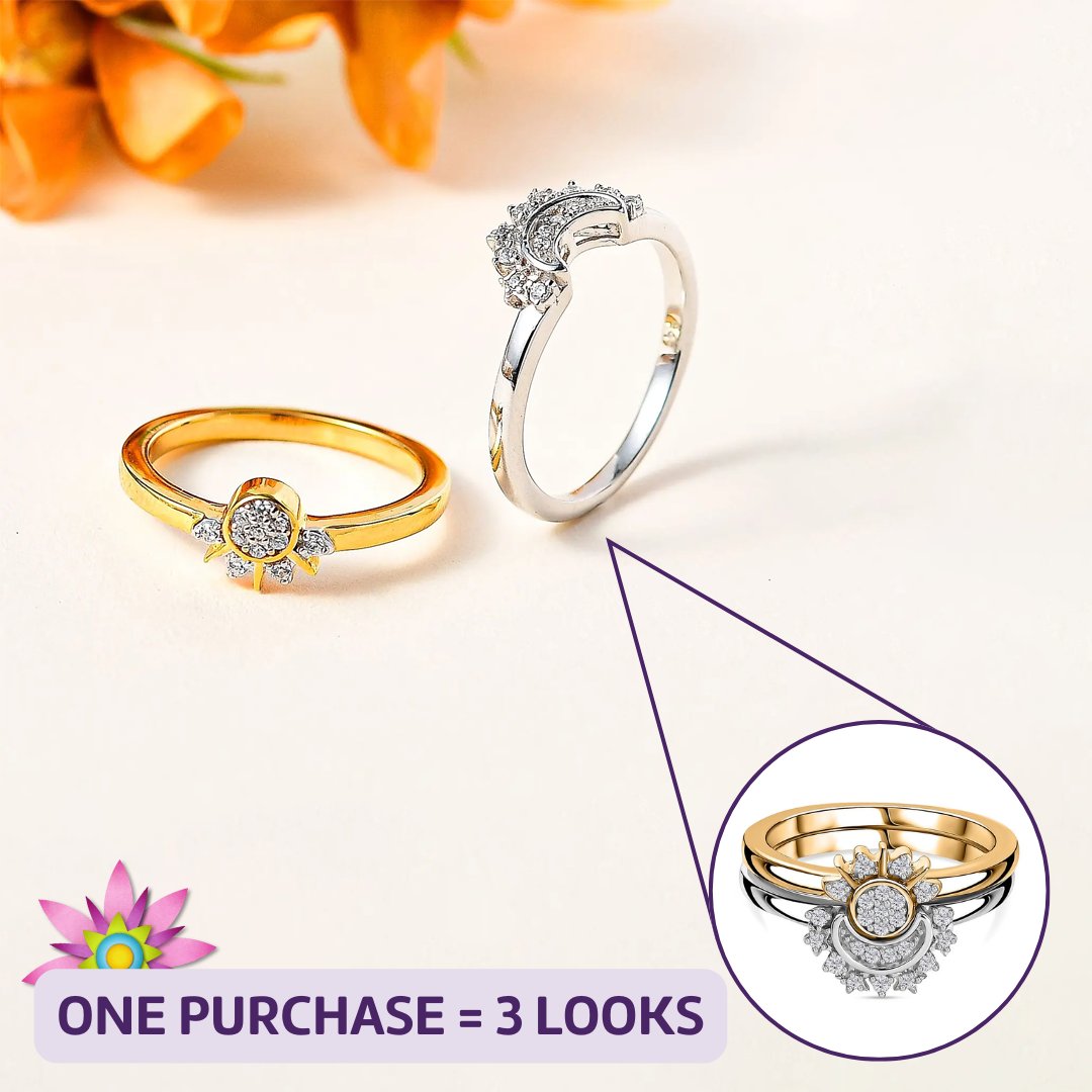 ✨ Our innovative design lets you switch up your bling to match your mood or outfit. ow.ly/IzPi50QJOEA 🛍️ One Purchase, Three Chic Looks! Tell us, which look is your go-to? #RingMagic #StyleSwitch #JewelleryLovers