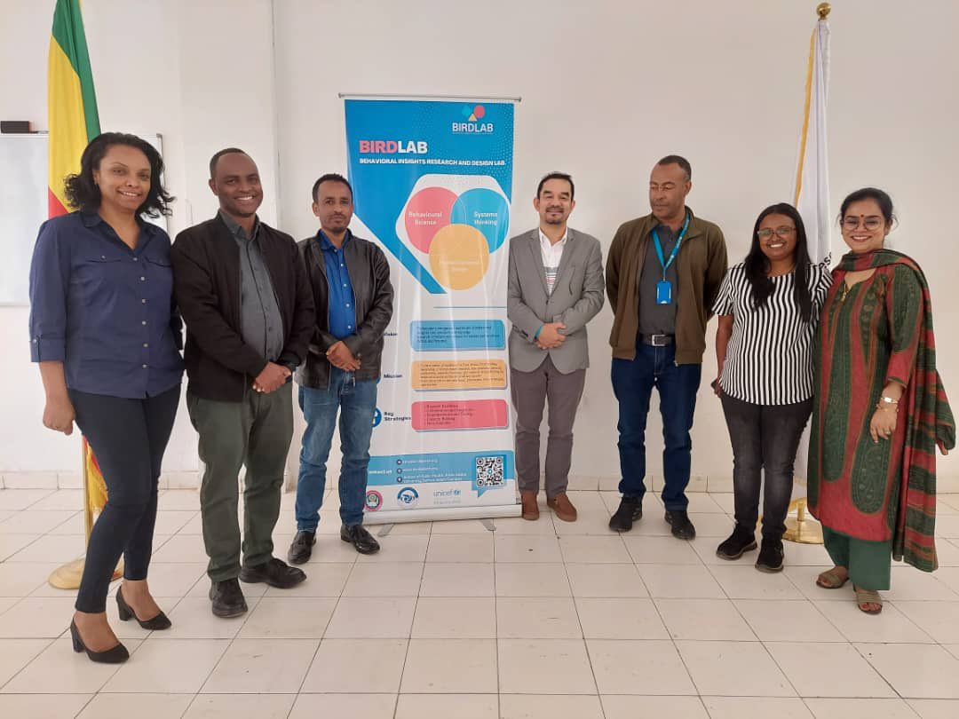 sidbshrestha's tweet photo. What started as an idea in 2022 is now a full fledged #BIRDLab focusing on Behavioural Insights for improving health, nutrition et al options. Congrats 👏 to @UNICEFEthiopia #SBC team @AddisUniversity Had a great discussion on moving this more with @UNICEFAfrica @AbouKampo https://t.co/xif4TdCCMh