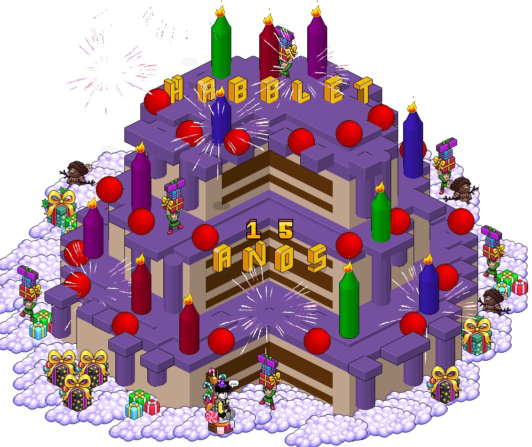 pedroca_hbt's tweet image. HABBLET : Um bolo à altura 
feito por : opedrocax
@MeuHabblet #Habblet15Anos