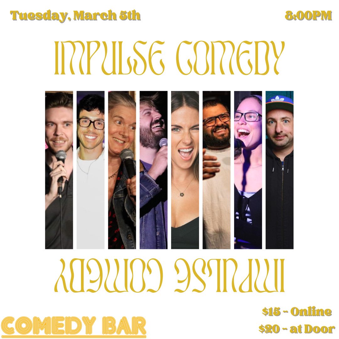 TORONTO!!!!! I’m coming Tuesday, March 5th!!! Get your tickets here and come say hi: comedybar.ca/shows/impulse-…