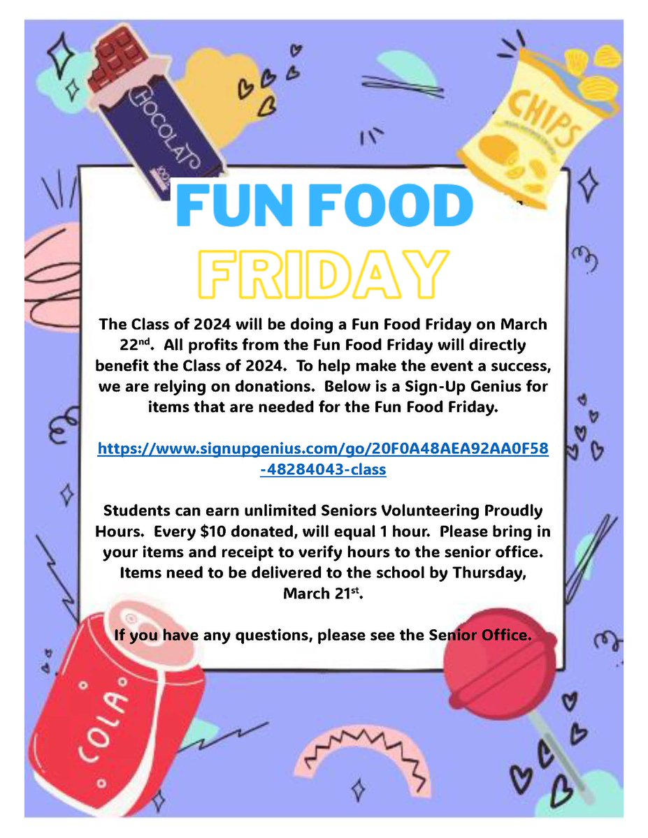 Fun Food Friday Donations Needed share.peachjar.com/flyers/2633940… #peachjar