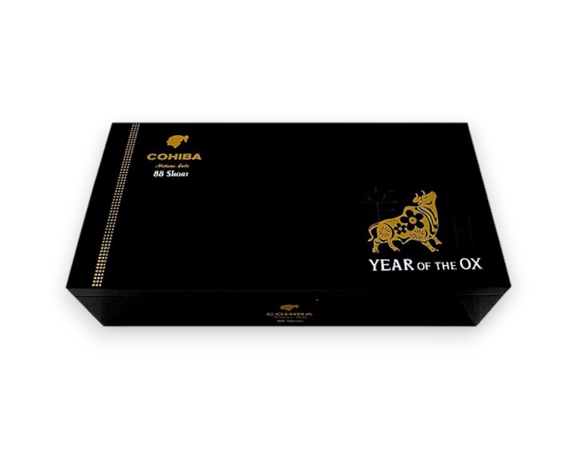 ArcadiaCigars's tweet photo. Experience luxury with Cohiba Short Limited Edition "Year of the Ox 2021" 88 Cigarillos. Each cigarillo embodies Cohiba's excellence. Celebrate #YearOfTheOx with this exclusive release, a testament to craftsmanship. #CohibaCigarillos #LuxurySmoke 🐂✨ https://t.co/Cs2mAe5Ivp