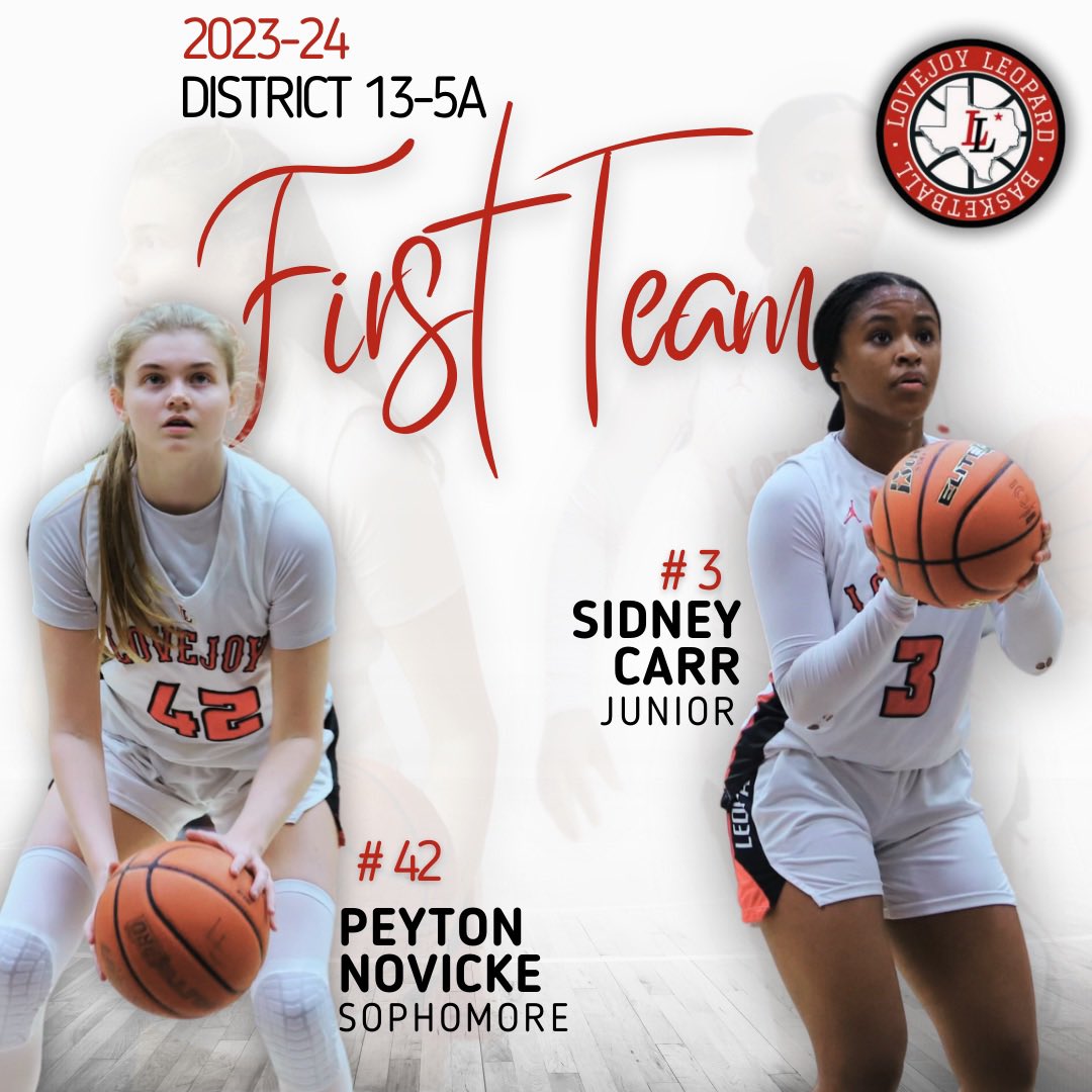 BIG congrats to sophomore Peyton Novicke and junior Sidney Carr on earning District 13-5A First Team!🤩